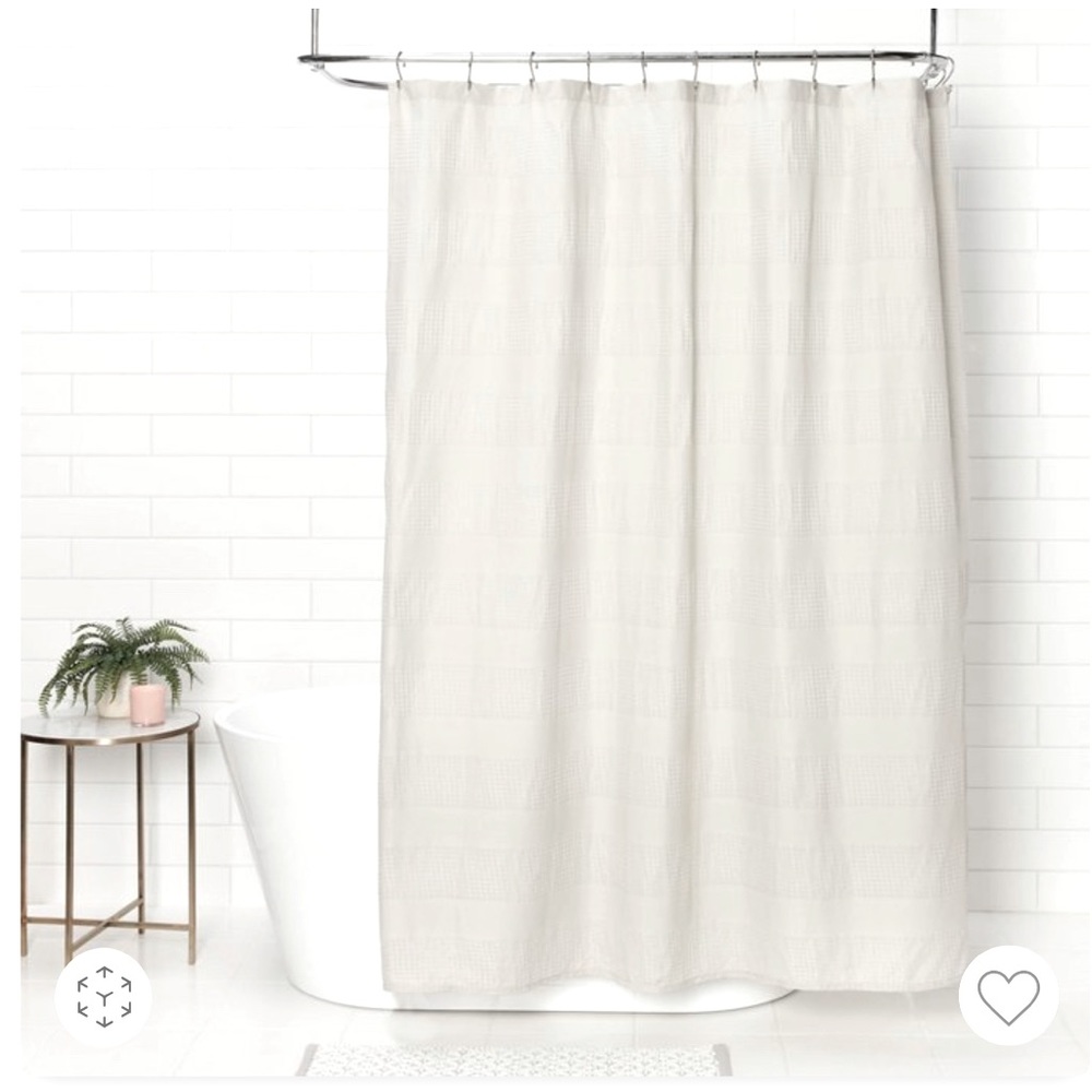 NWT. Gray Waffle Shower Curtain by Threshold. 72 inches x 72 inches. $20.